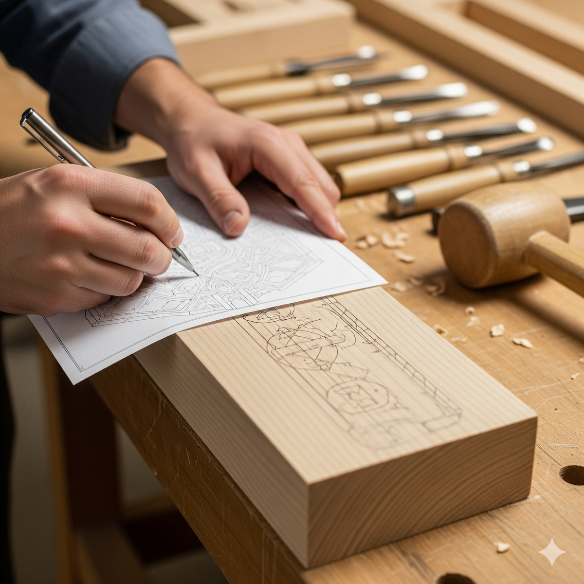 How to Transfer Patterns to Wood for Carving – Schaaf Tools