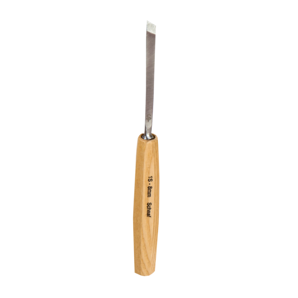 8mm Wood Carving Skew Chisel with Angled Edge for Detail Work