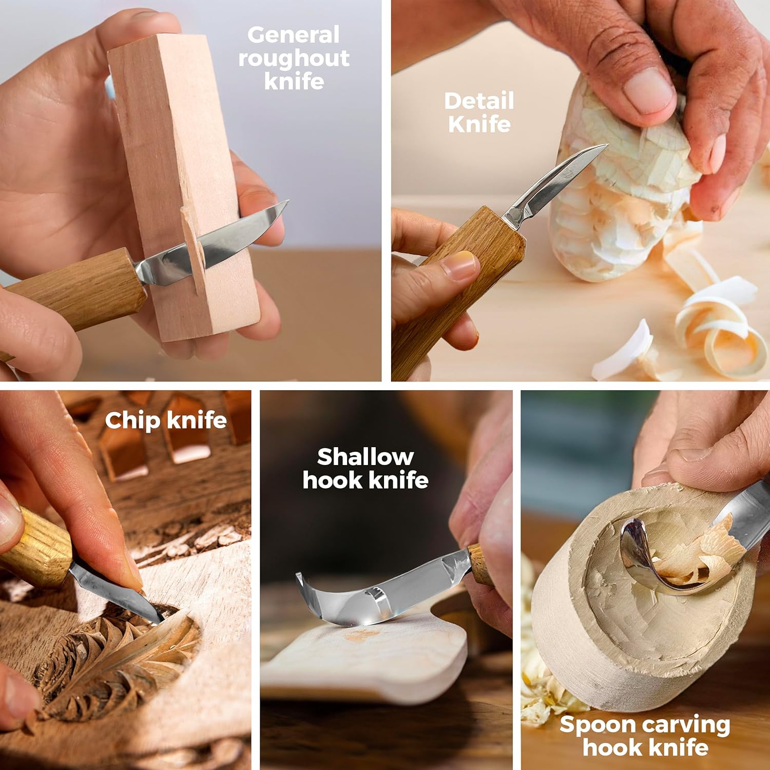Deluxe Spoon Carving & Whittling Knife Set