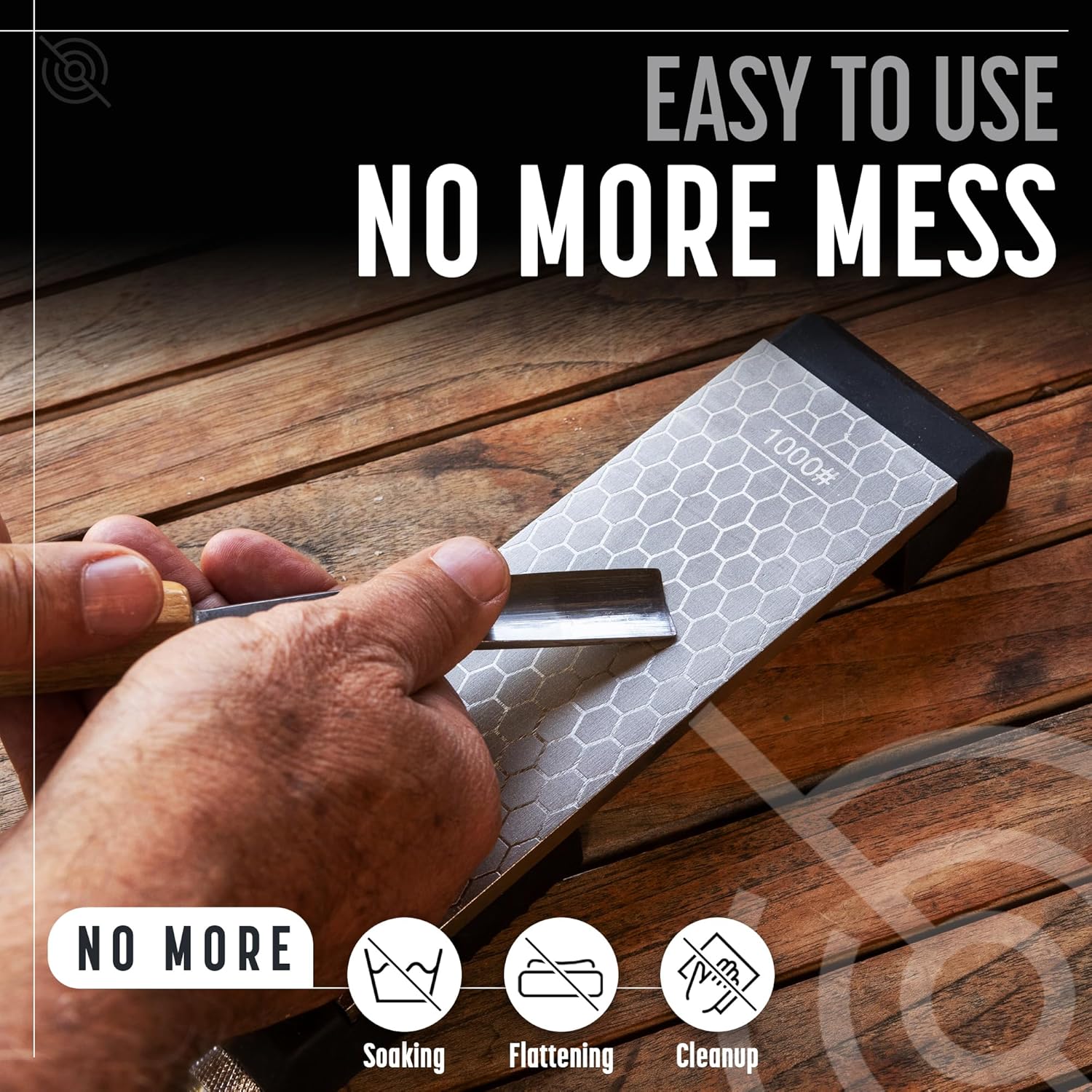 400/1000 Grit Monocrystalline Diamond Sharpening Stone with Angle Guide and Honing Jig