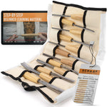 Full Size Wood Carving Tools Set of 12 - Foundation Chisels and Gouges for Beginners