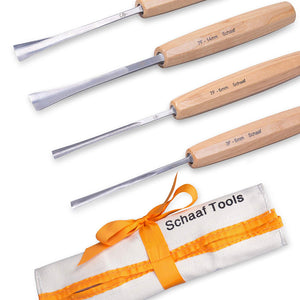 set of 4 premium fishtail wood carving tool set