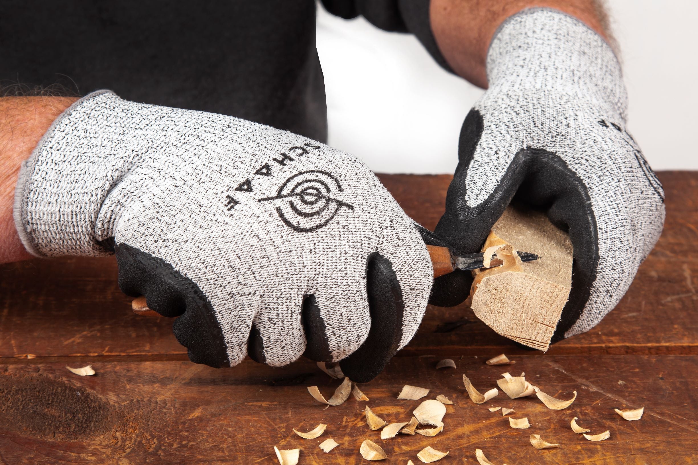 Carving Wood While Wearing Cut-Resistant Gloves | Schaaf Tools