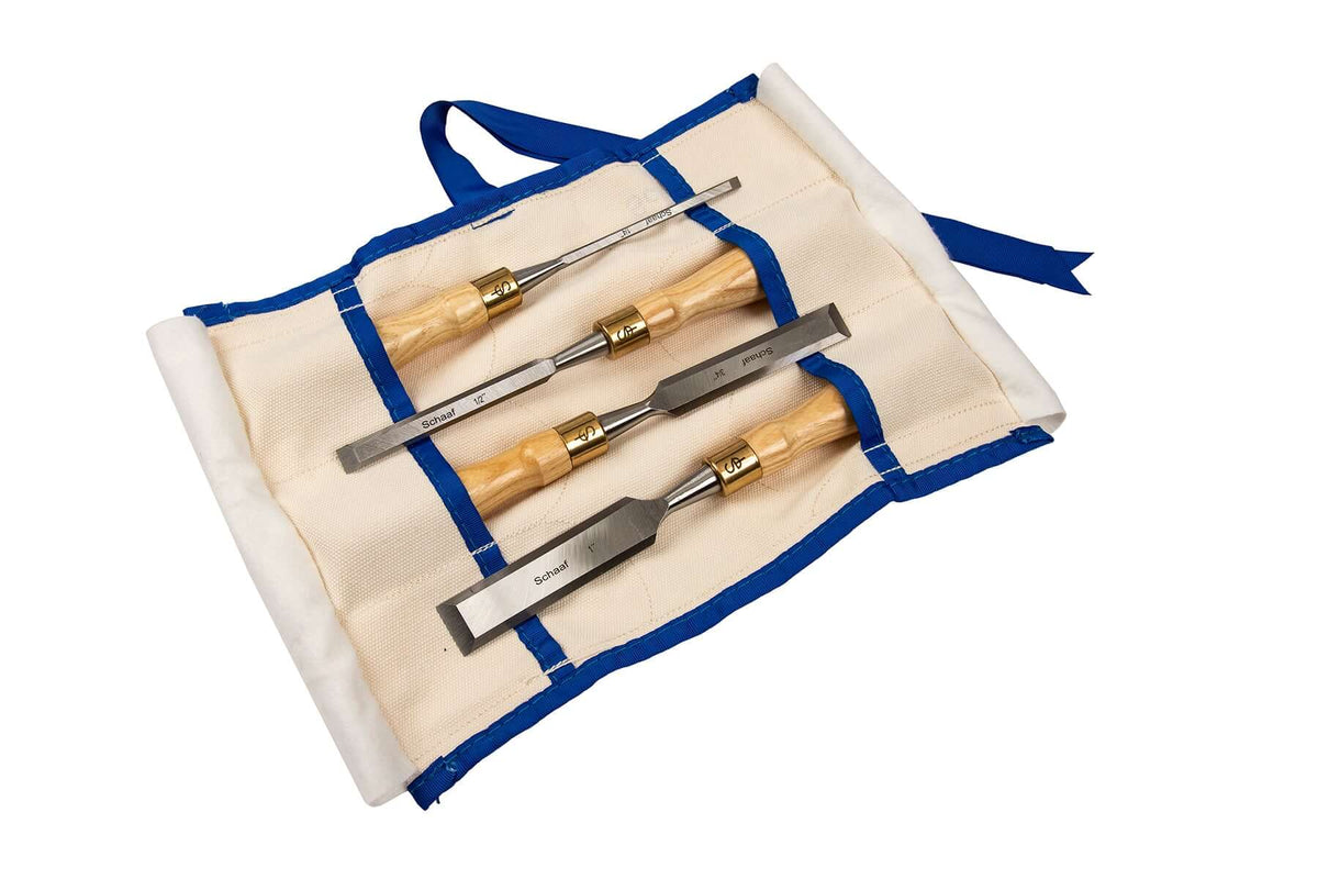 Schaaf Tools 4-Pc Bevel Edge Woodworking Chisel Set