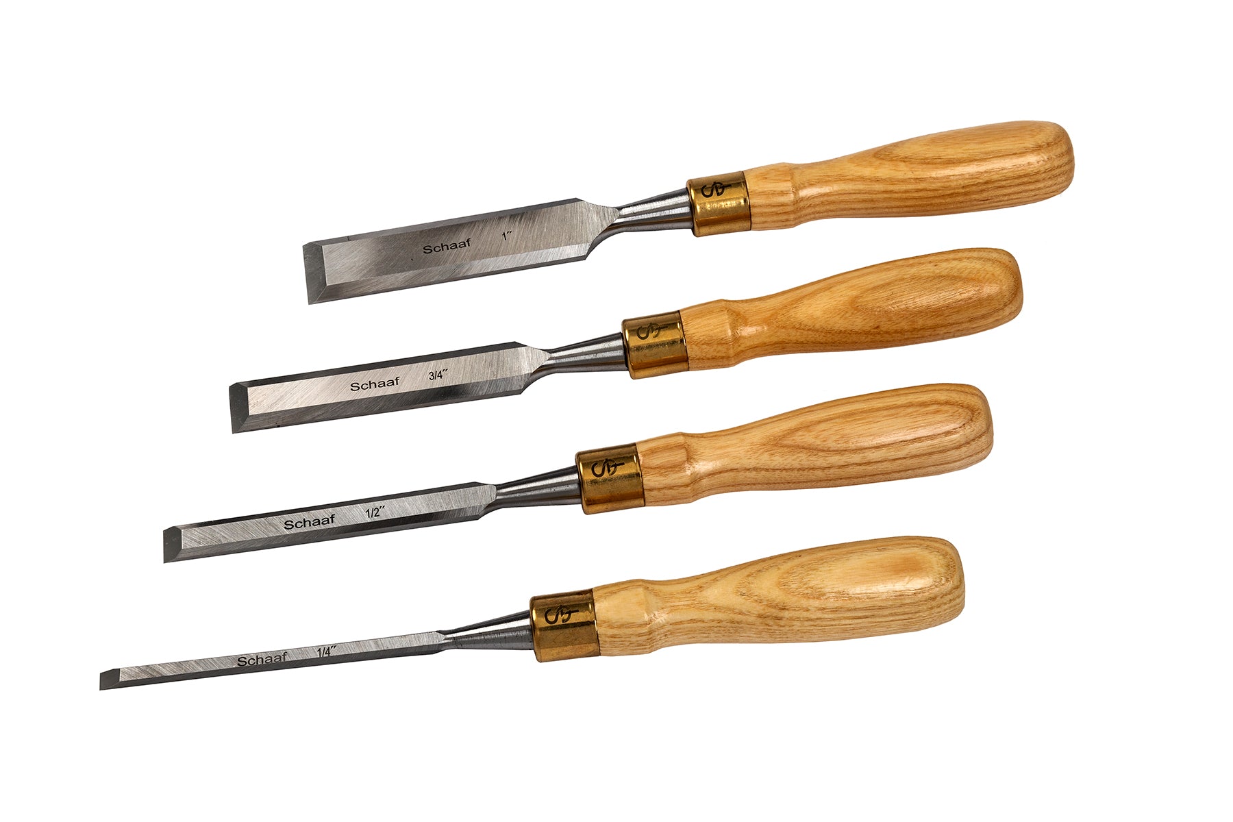 Schaaf Tools 4-Pc Bevel Edge Woodworking Bench Chisel Set